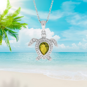 Sea Turtle Pendant Green Amethyst