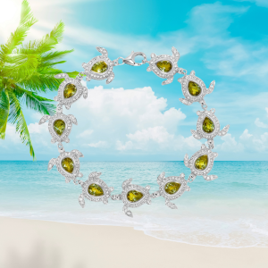 Sea Turtle Bracelet Green Amethyst