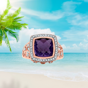 Purple Amethyst Halo Ring-Limited