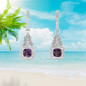 Mandarin Earrings Purple Amethyst-Limited