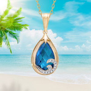 Caribi Wave Pendant-14K Gold