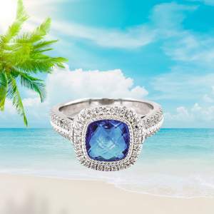 Rainforest Ring Blue Topaz
